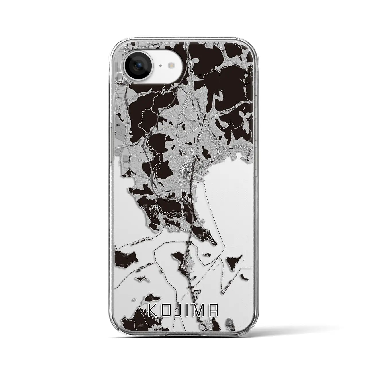 【児島(岡山県)】地図柄iPhoneケース(クリアタイプ)