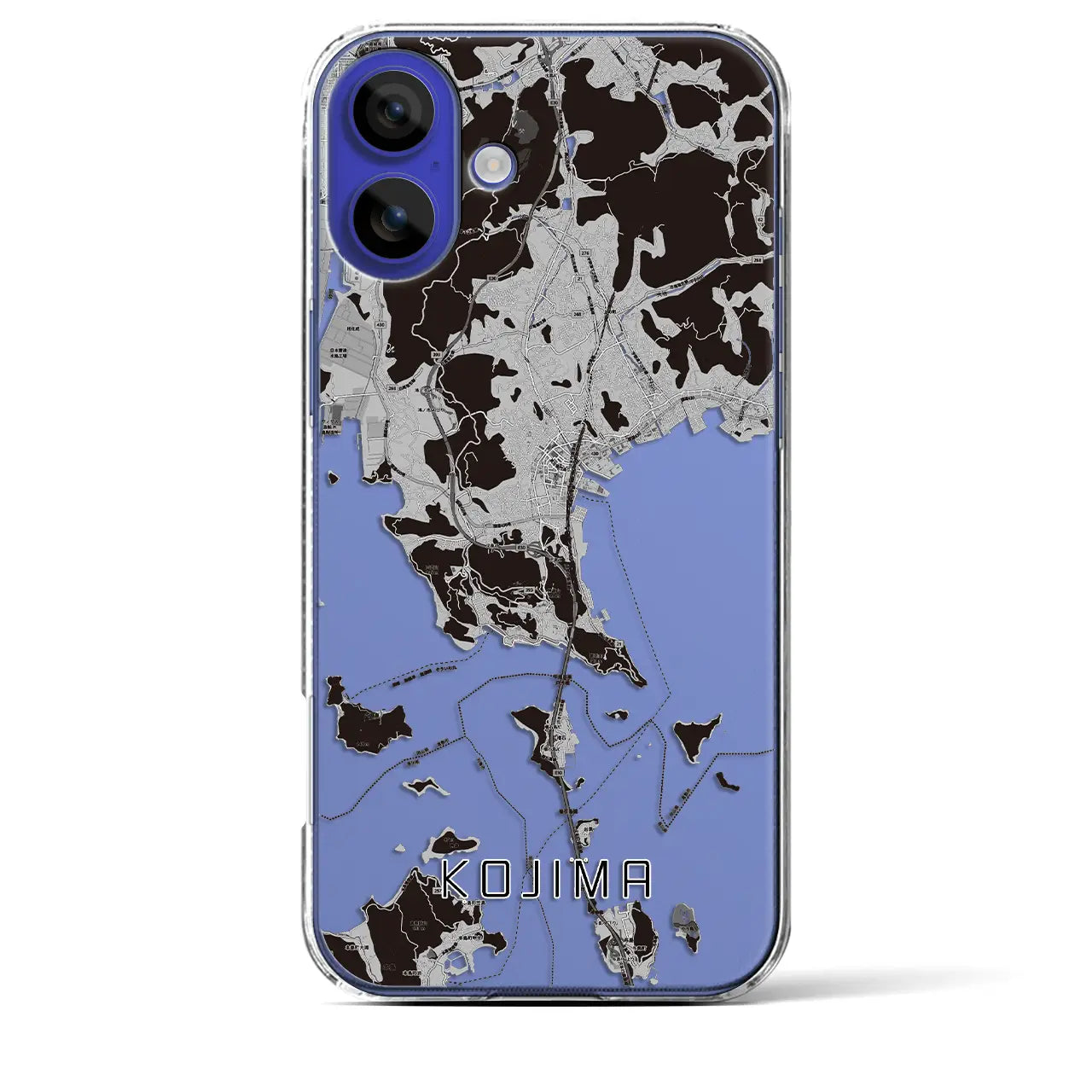 【児島(岡山県)】地図柄iPhoneケース(クリアタイプ)