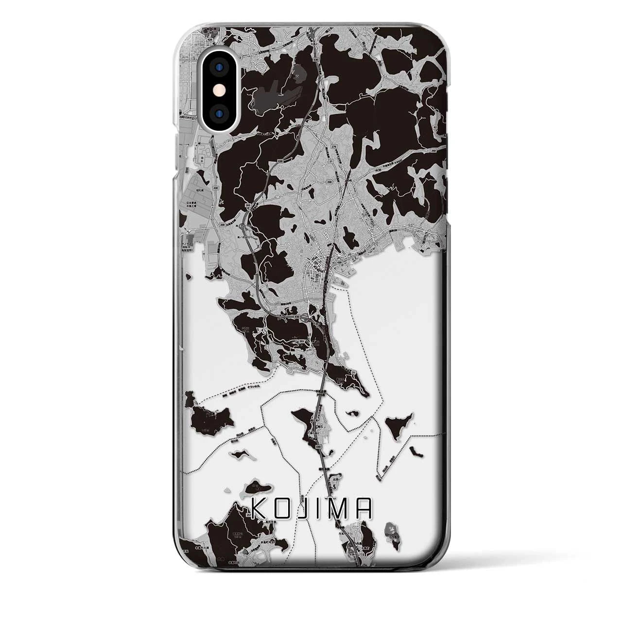 【児島(岡山県)】地図柄iPhoneケース(クリアタイプ)