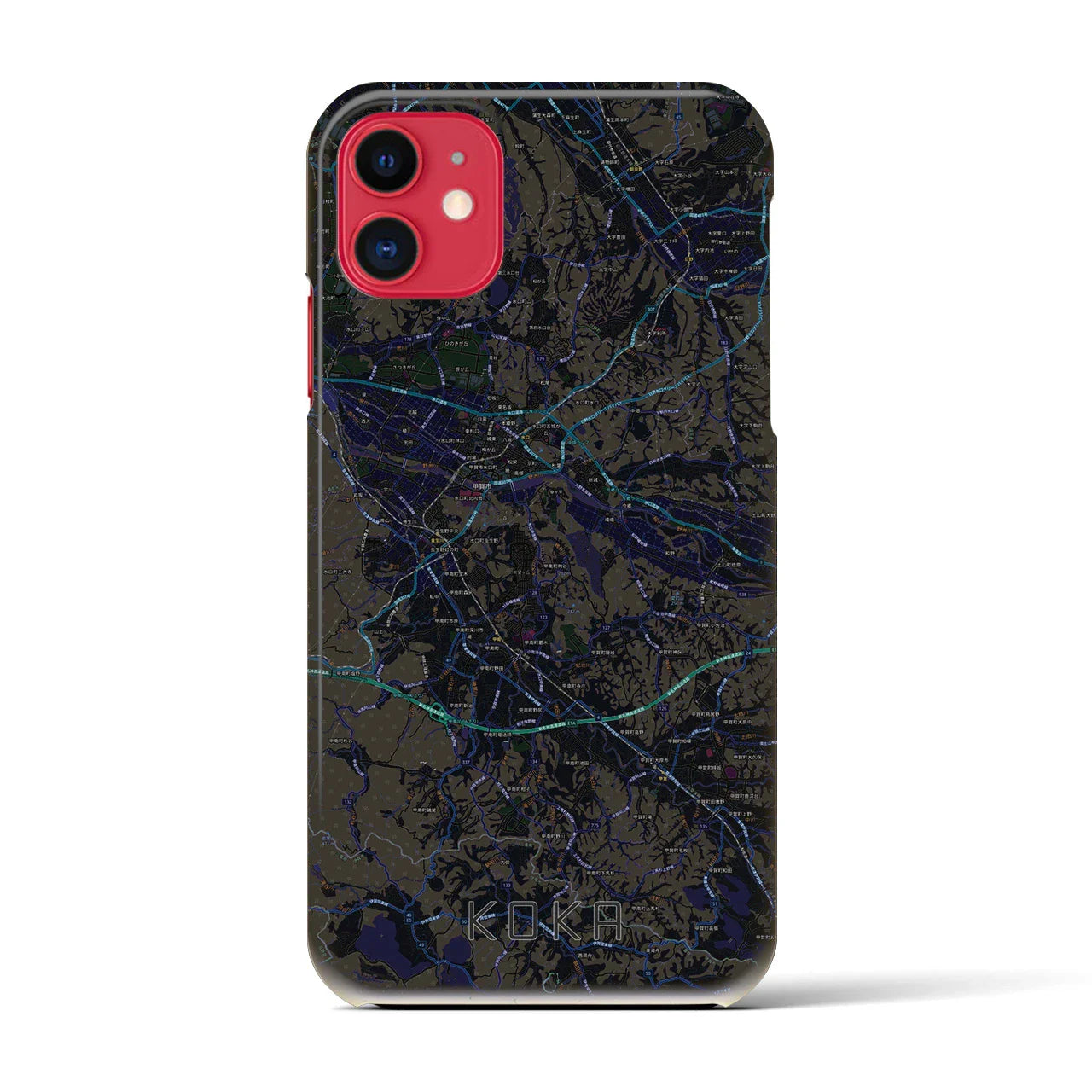 【甲賀(滋賀県)】地図柄iPhoneケース(バックカバータイプ)