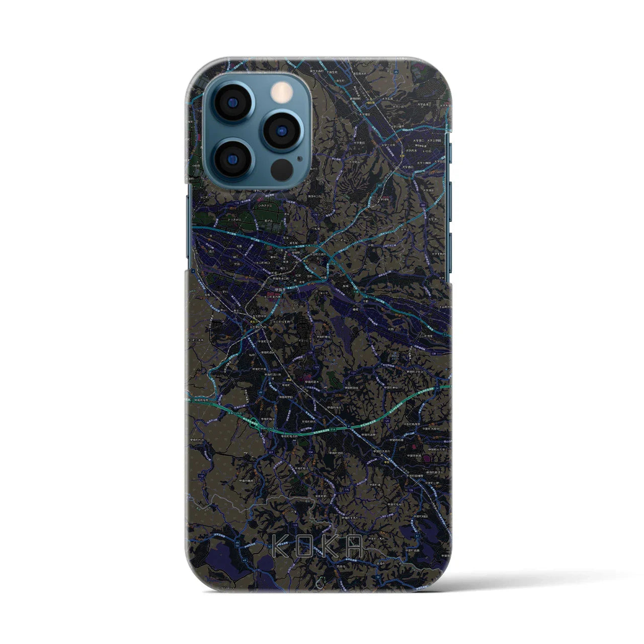 【甲賀(滋賀県)】地図柄iPhoneケース(バックカバータイプ)