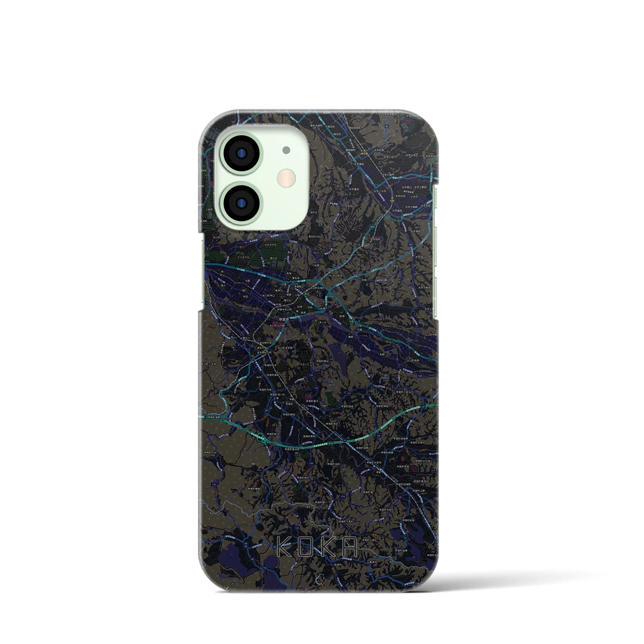 【甲賀(滋賀県)】地図柄iPhoneケース(バックカバータイプ)