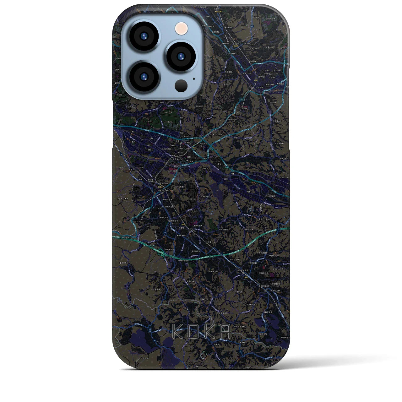 【甲賀(滋賀県)】地図柄iPhoneケース(バックカバータイプ)