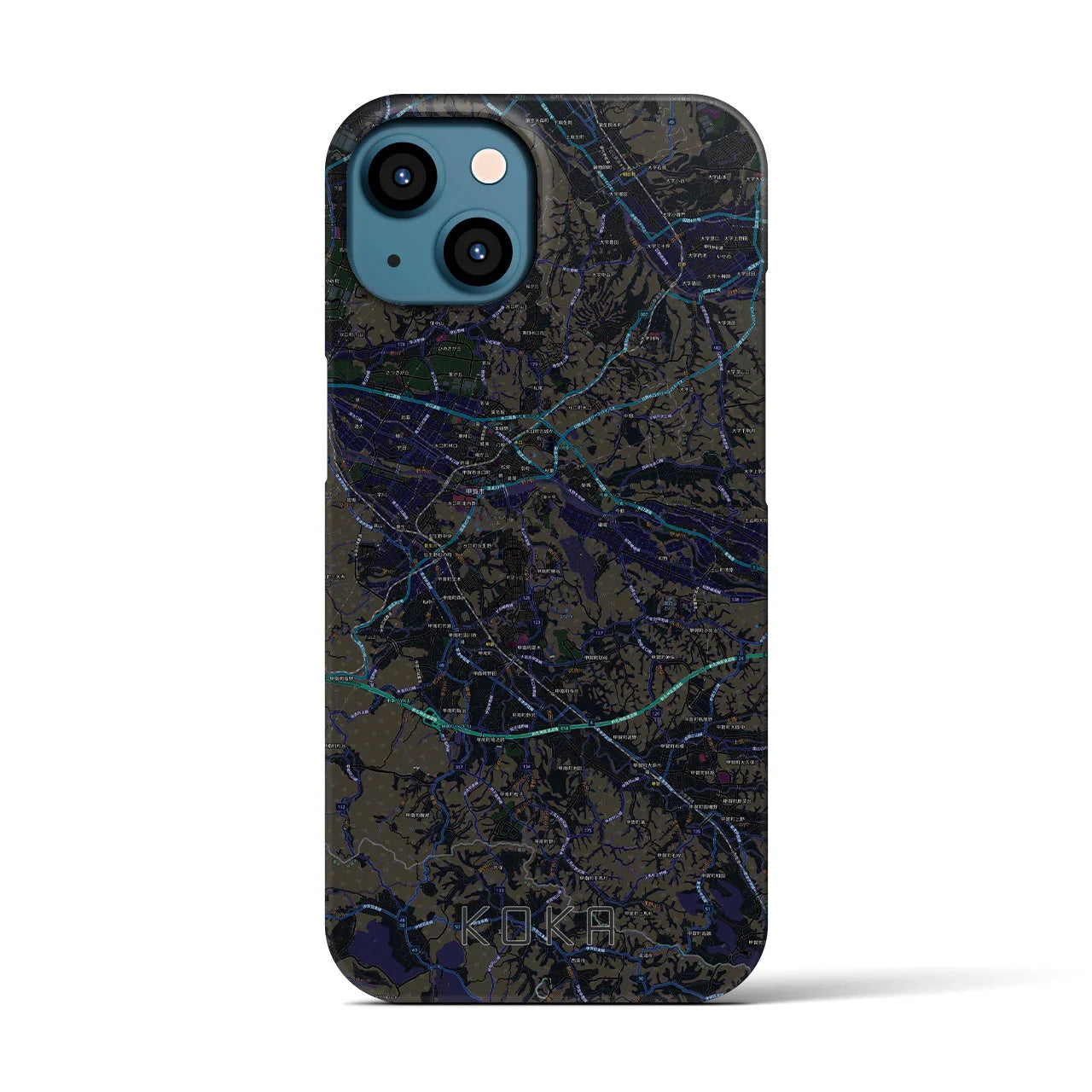 【甲賀(滋賀県)】地図柄iPhoneケース(バックカバータイプ)