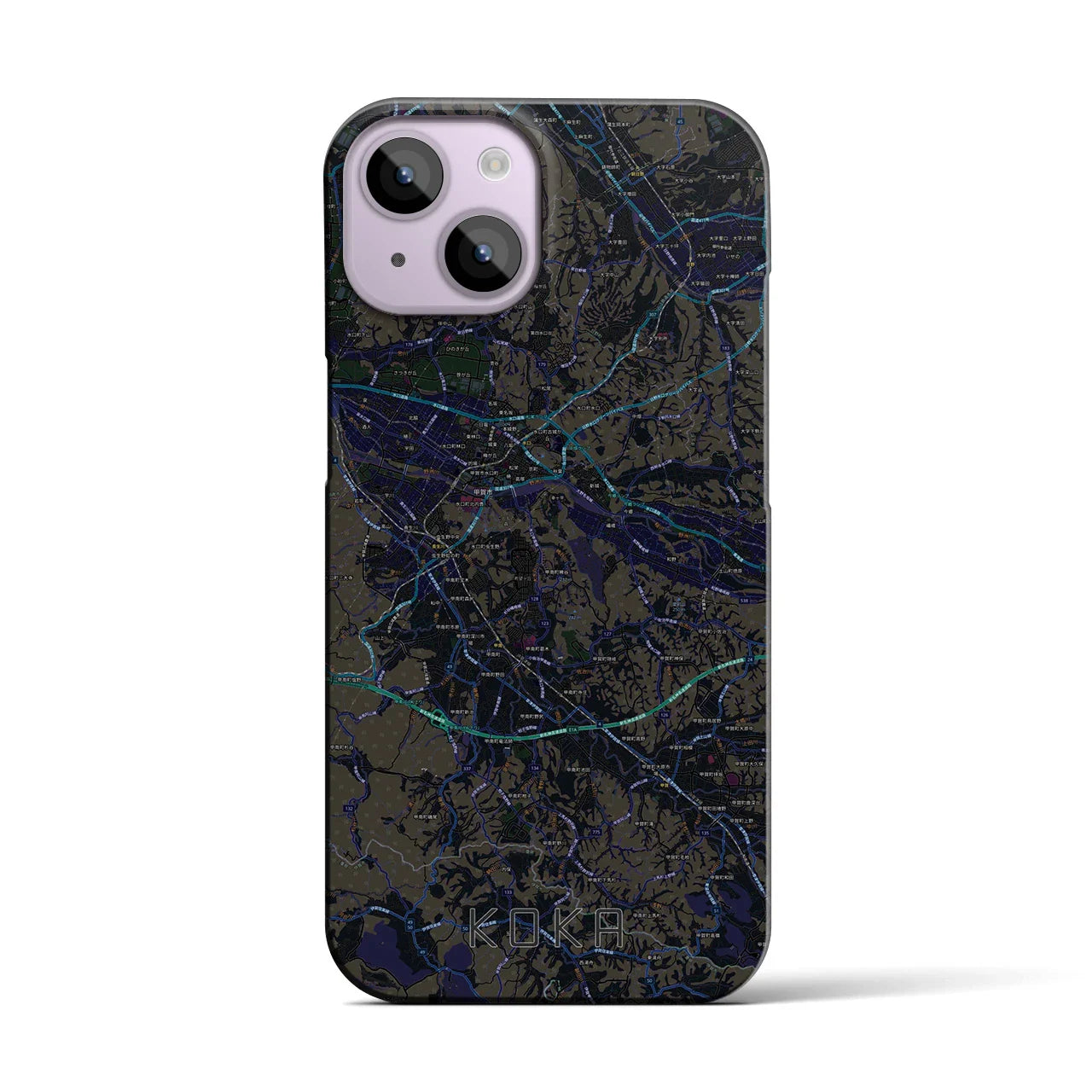 【甲賀(滋賀県)】地図柄iPhoneケース(バックカバータイプ)