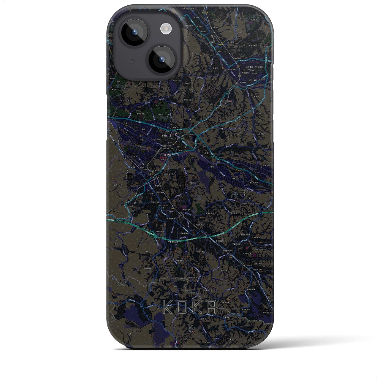 【甲賀(滋賀県)】地図柄iPhoneケース(バックカバータイプ)