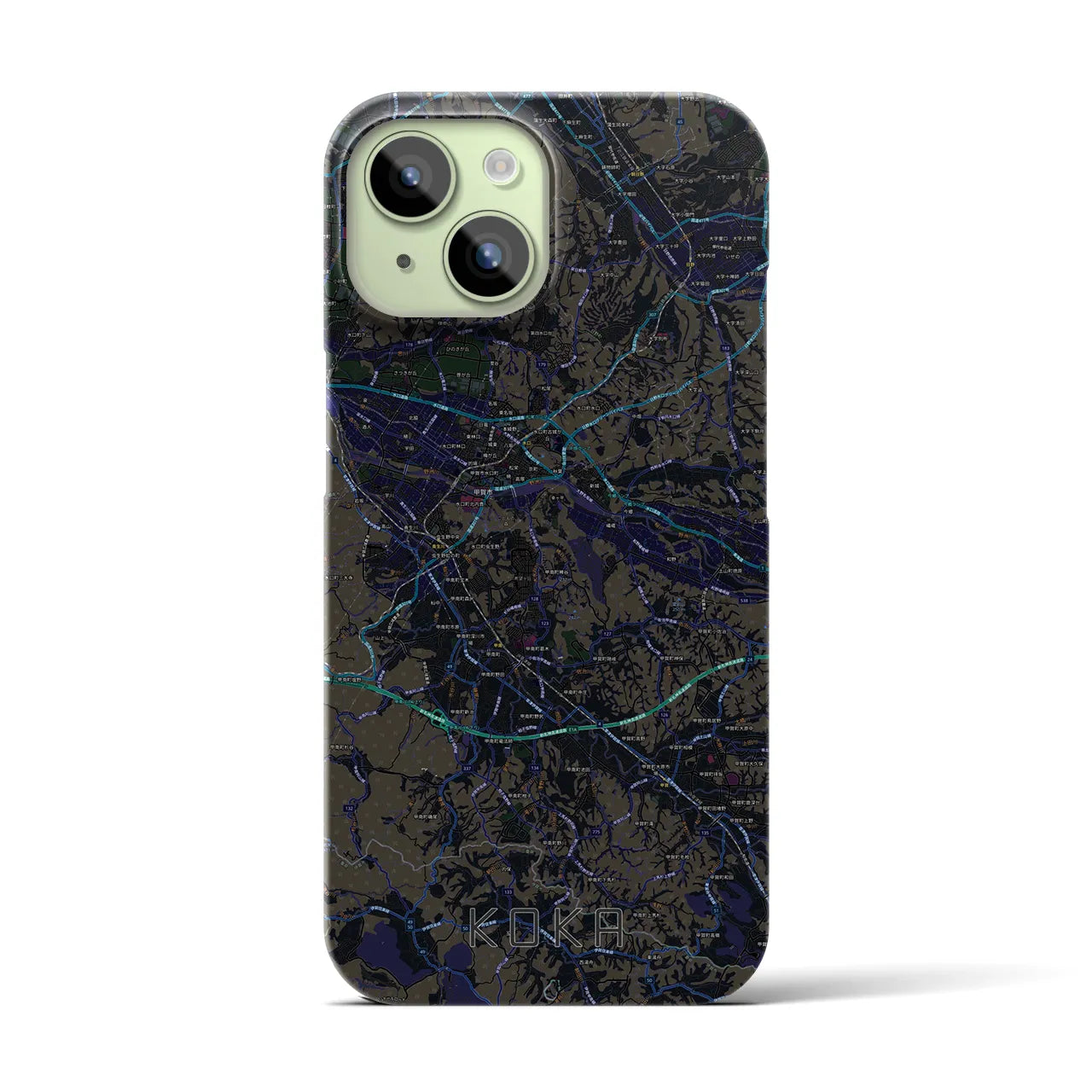 【甲賀(滋賀県)】地図柄iPhoneケース(バックカバータイプ)