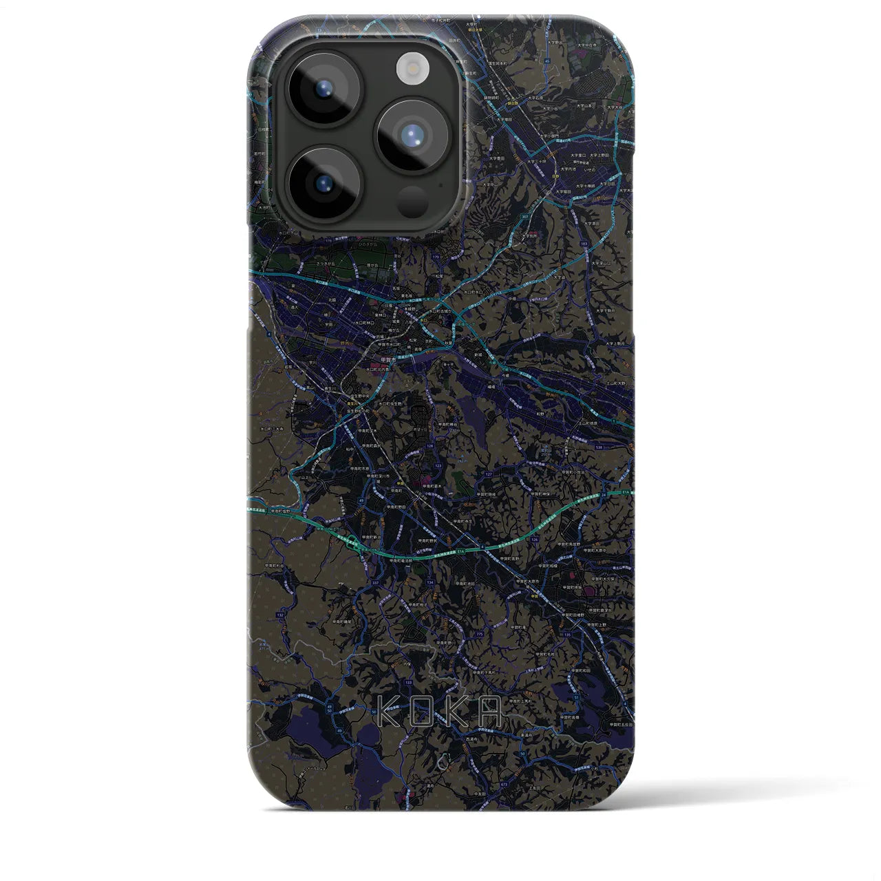 【甲賀(滋賀県)】地図柄iPhoneケース(バックカバータイプ)