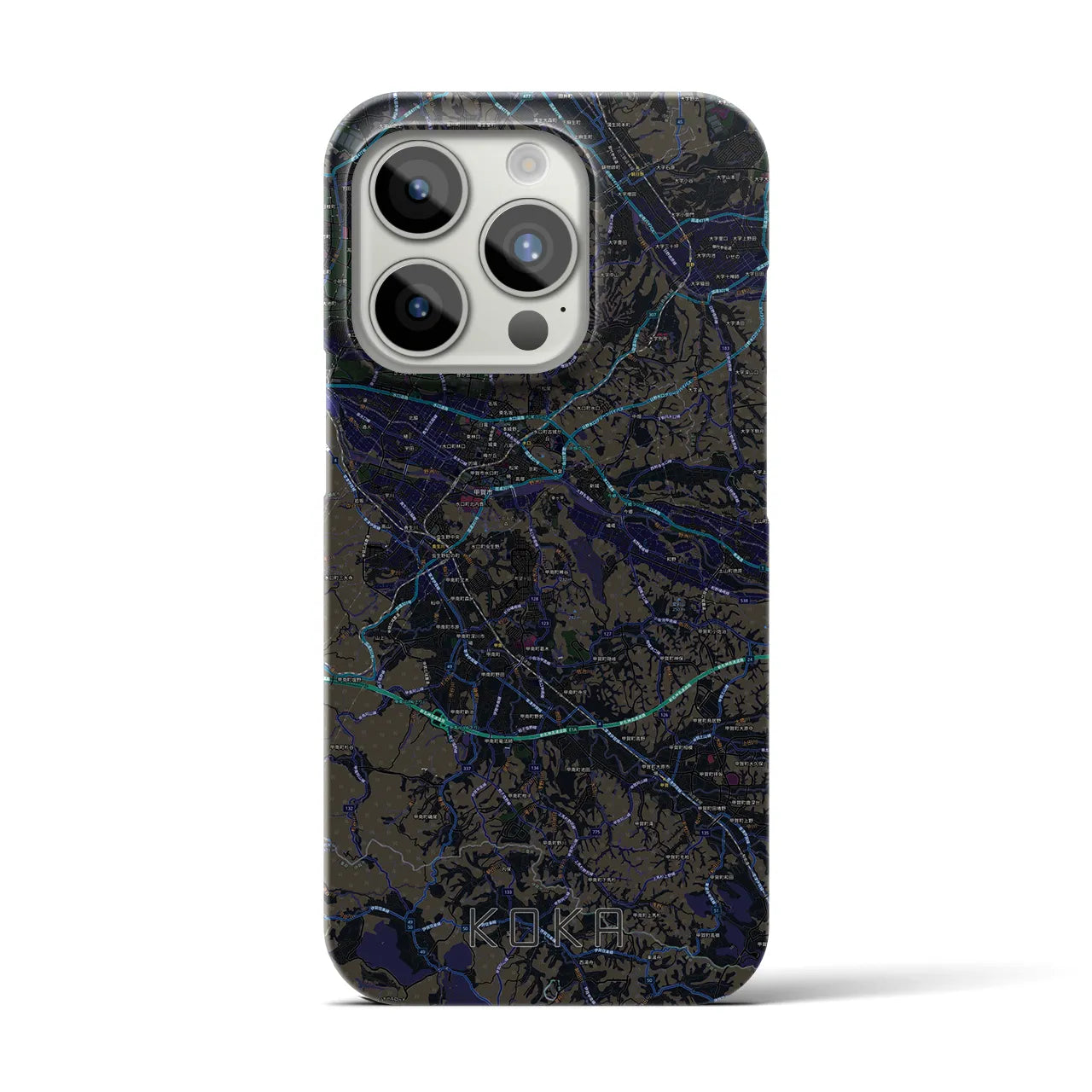 【甲賀(滋賀県)】地図柄iPhoneケース(バックカバータイプ)
