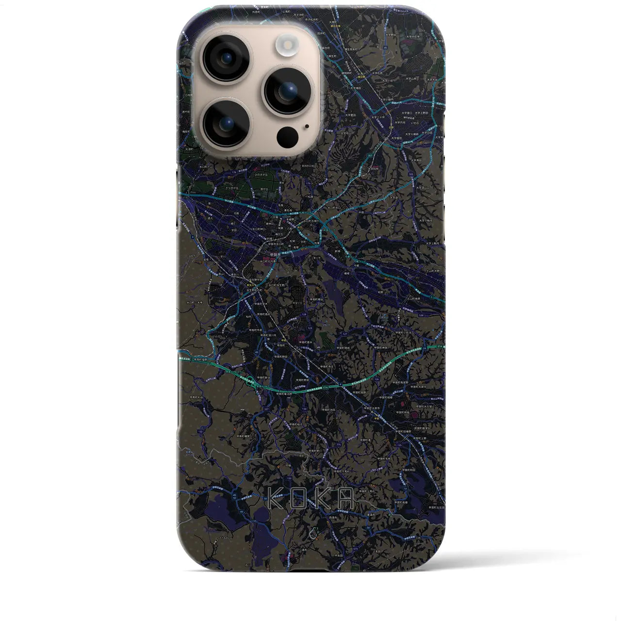 【甲賀(滋賀県)】地図柄iPhoneケース(バックカバータイプ)