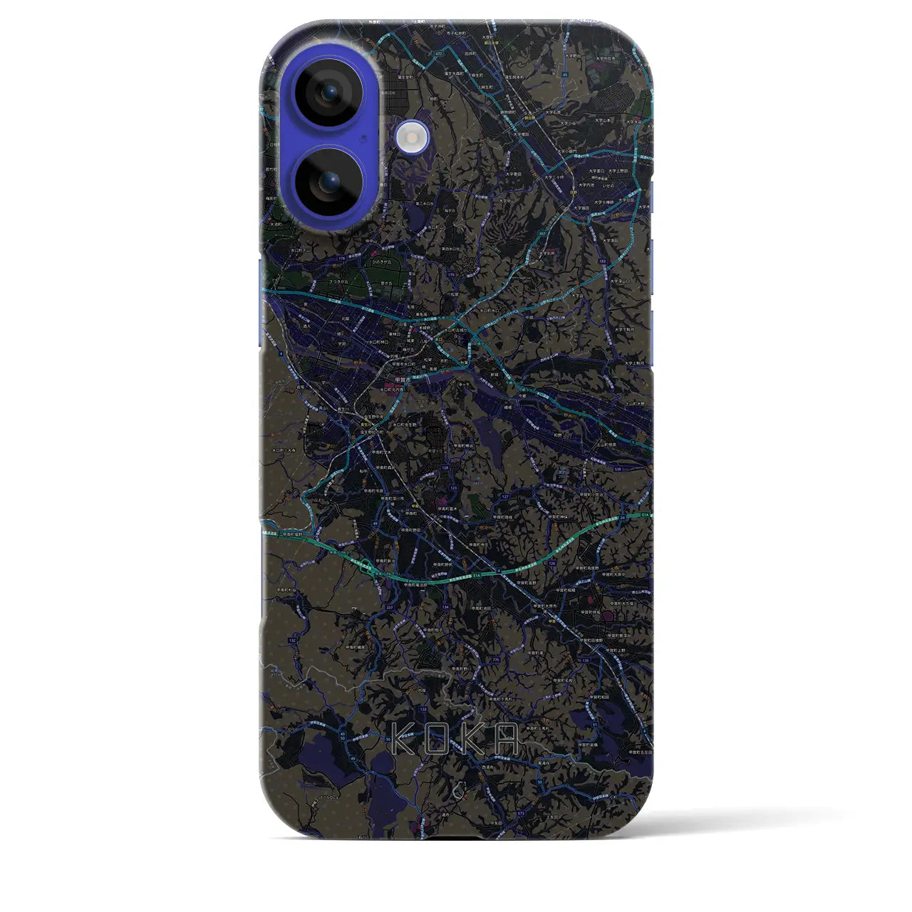 【甲賀(滋賀県)】地図柄iPhoneケース(バックカバータイプ)