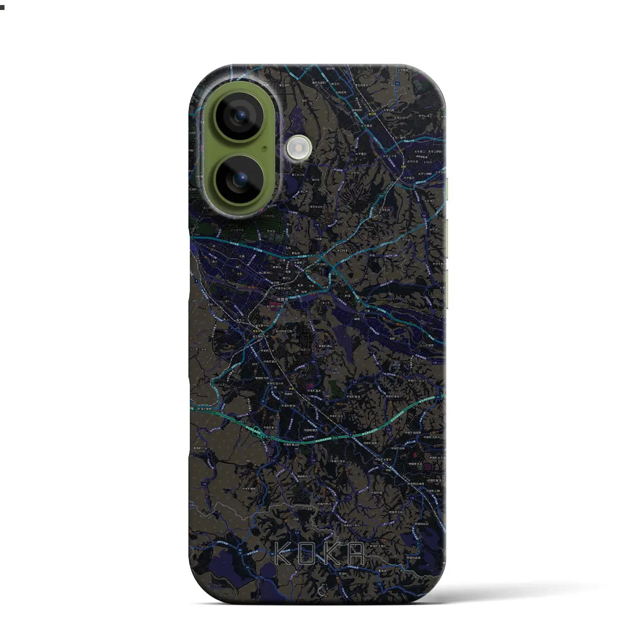 【甲賀(滋賀県)】地図柄iPhoneケース(バックカバータイプ)