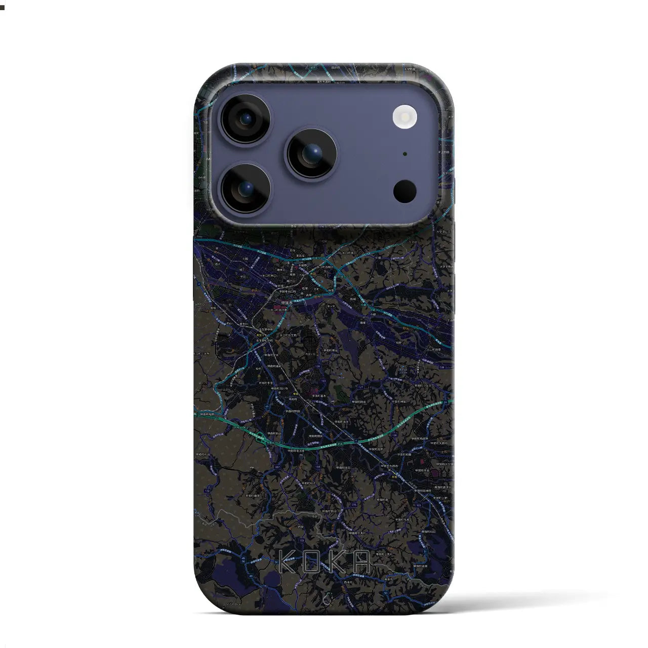 【甲賀(滋賀県)】地図柄iPhoneケース(バックカバータイプ)