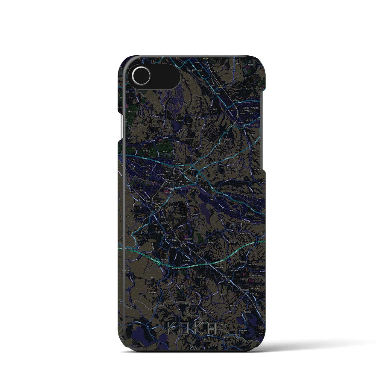 【甲賀(滋賀県)】地図柄iPhoneケース(バックカバータイプ)