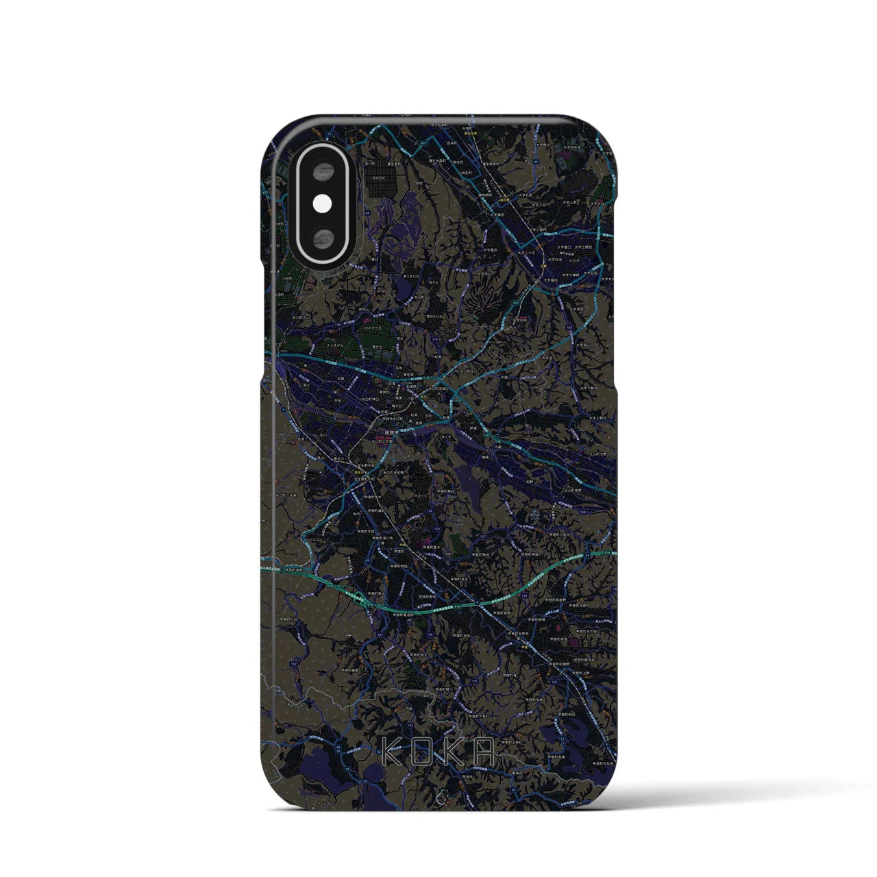 【甲賀(滋賀県)】地図柄iPhoneケース(バックカバータイプ)