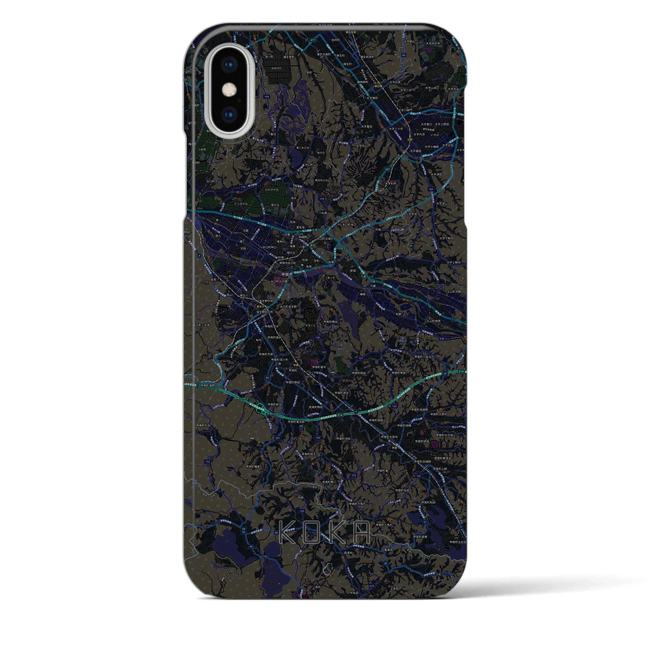 【甲賀(滋賀県)】地図柄iPhoneケース(バックカバータイプ)