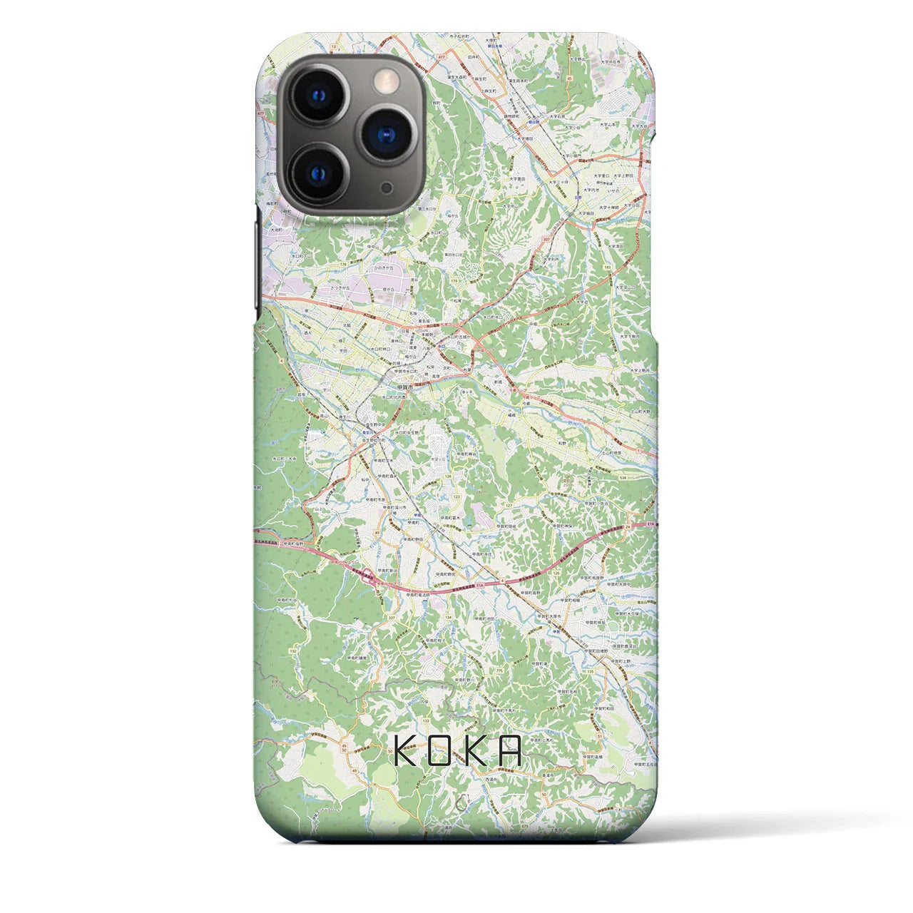 【甲賀(滋賀県)】地図柄iPhoneケース(バックカバータイプ)