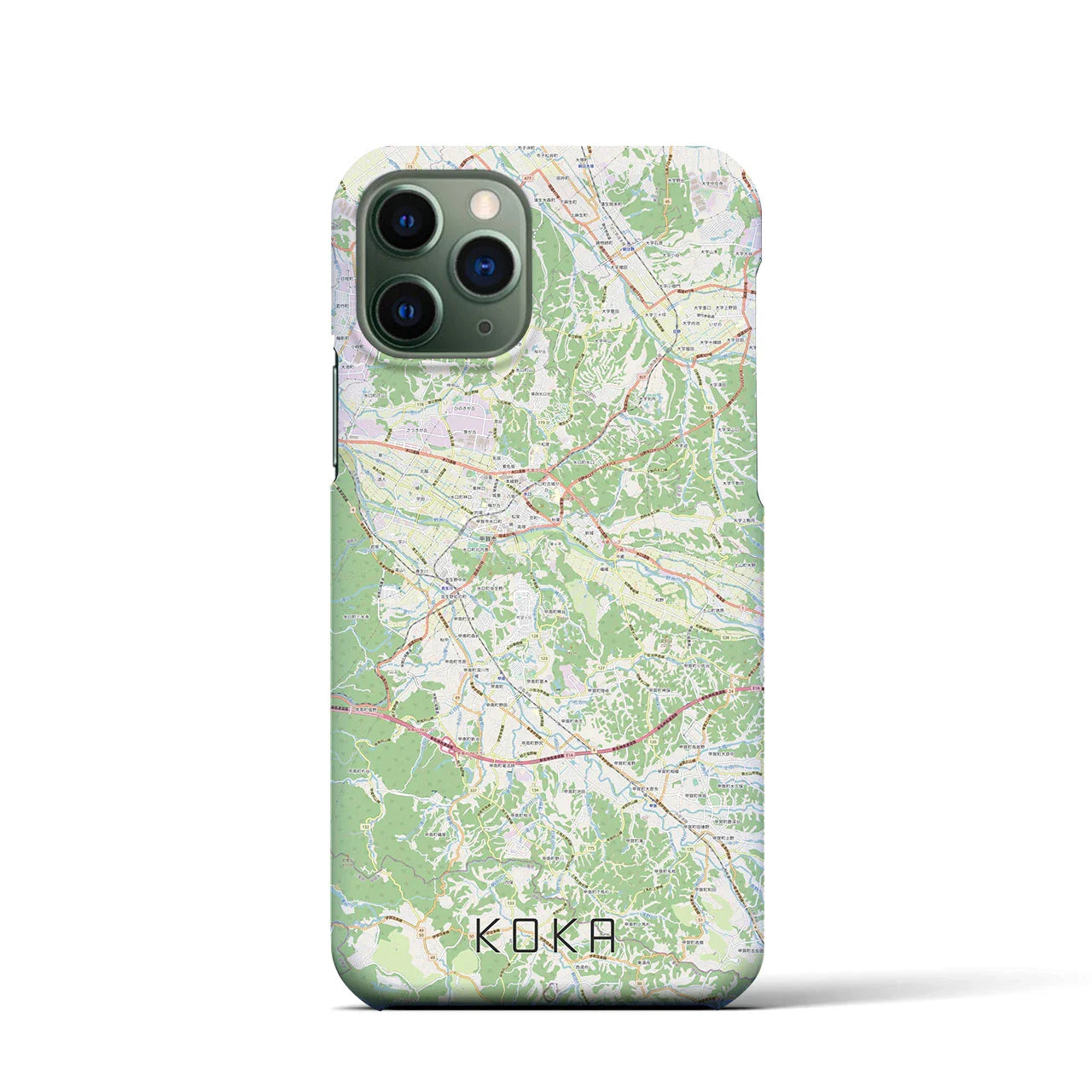 【甲賀(滋賀県)】地図柄iPhoneケース(バックカバータイプ)