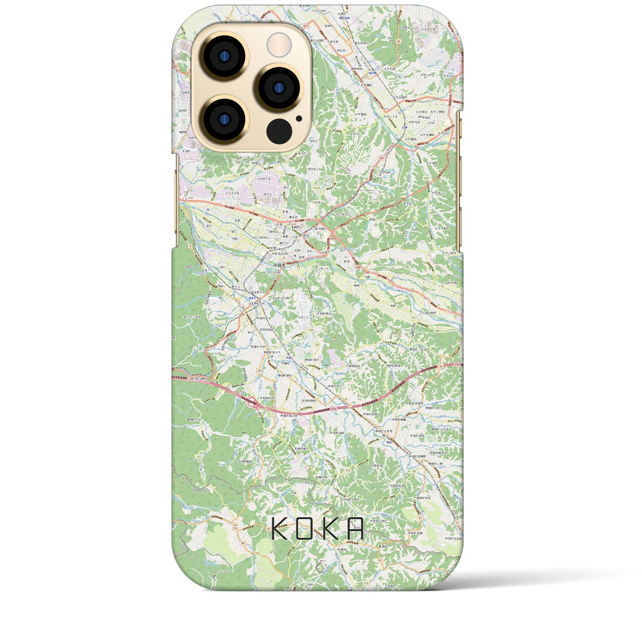 【甲賀(滋賀県)】地図柄iPhoneケース(バックカバータイプ)