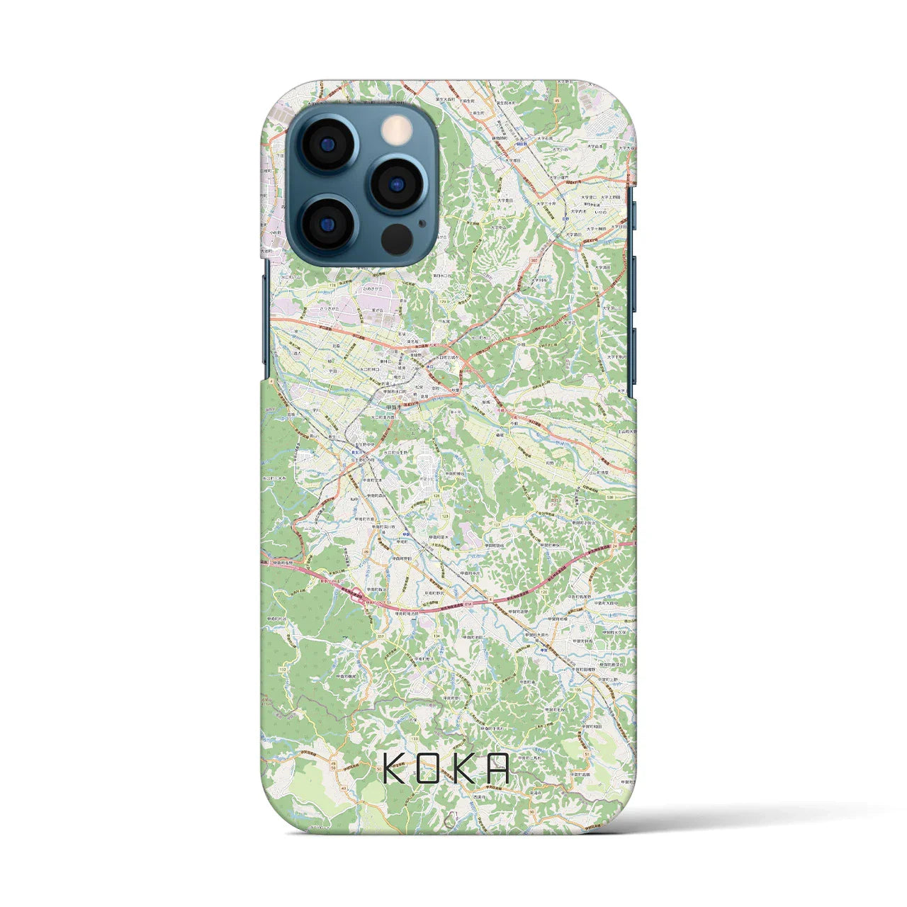 【甲賀(滋賀県)】地図柄iPhoneケース(バックカバータイプ)