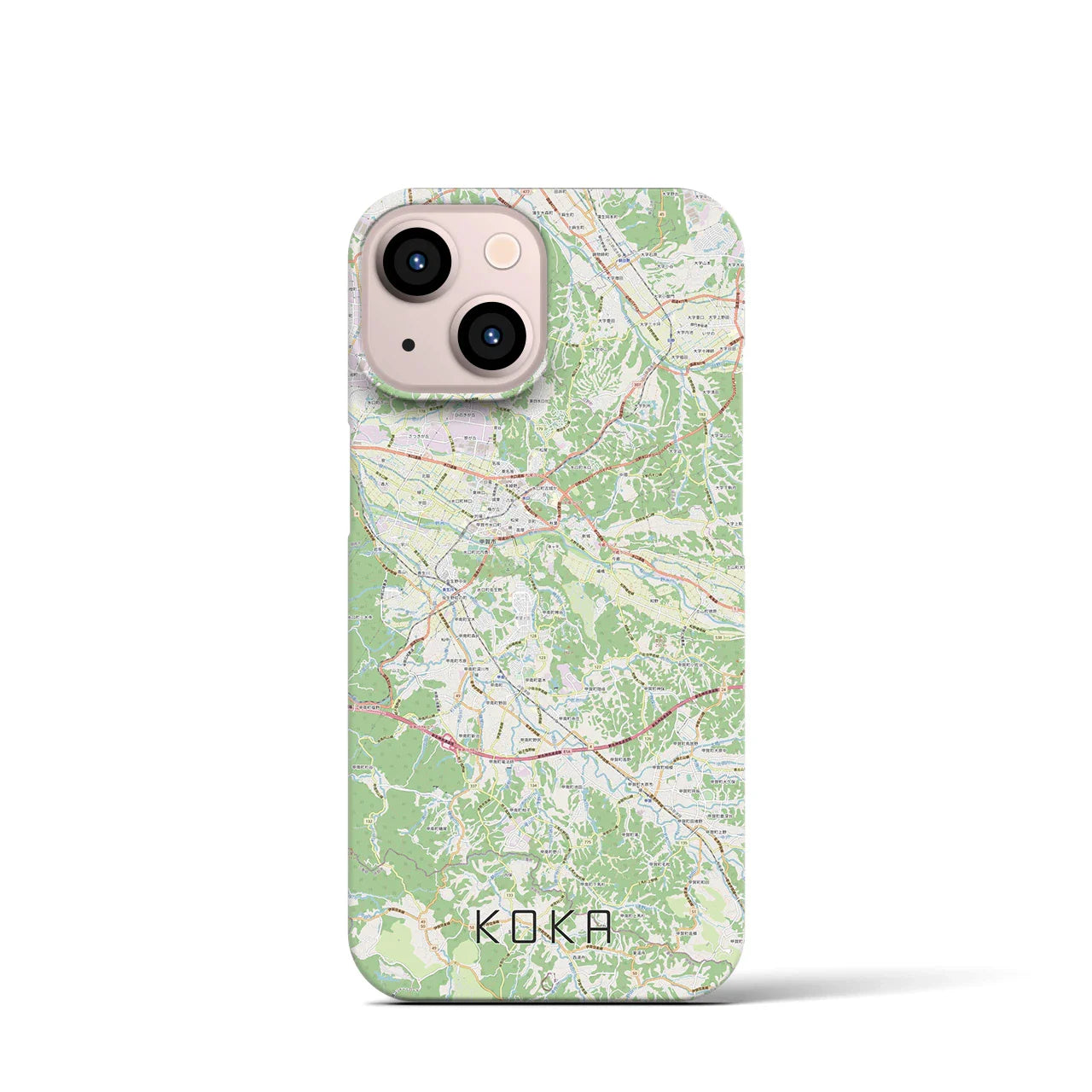 【甲賀(滋賀県)】地図柄iPhoneケース(バックカバータイプ)