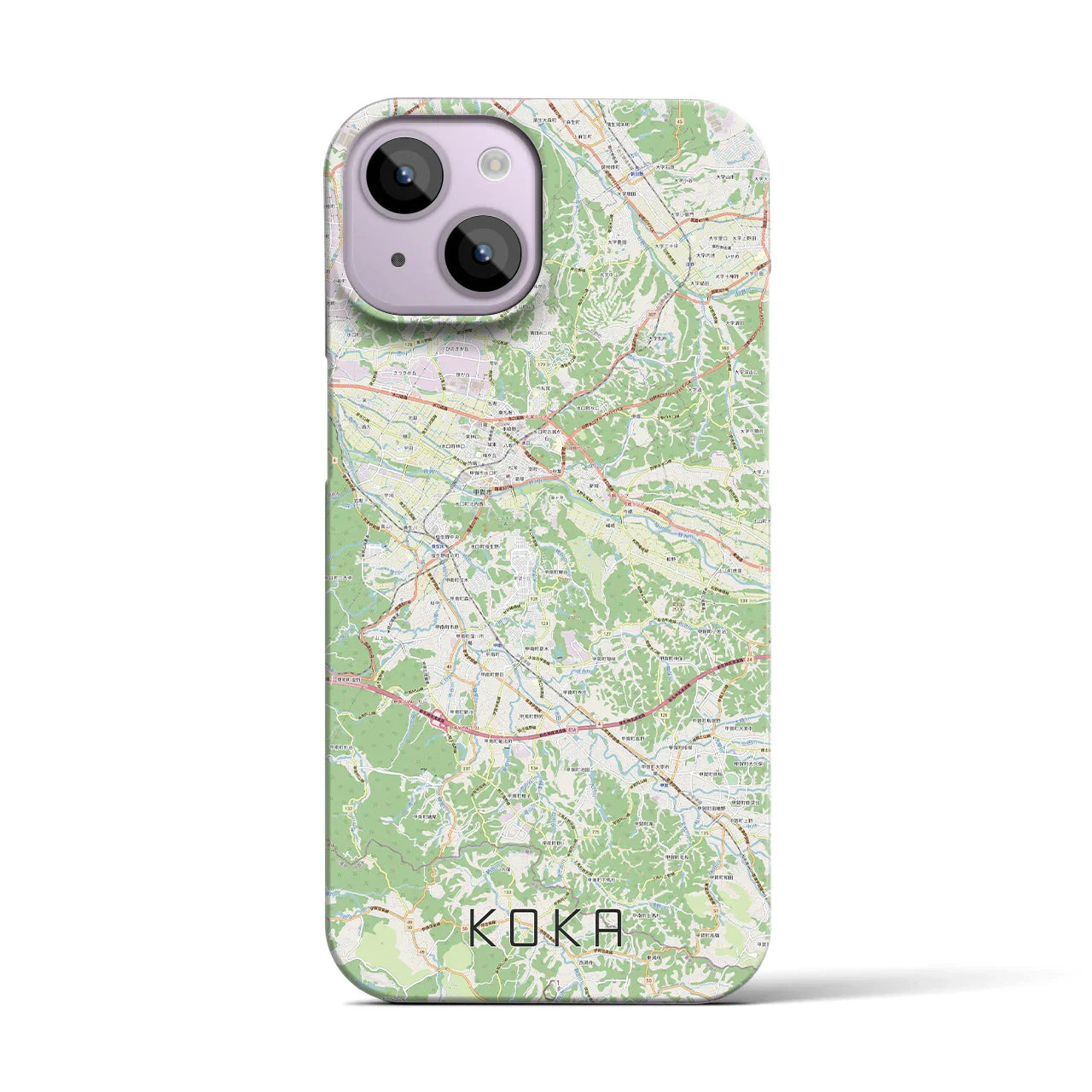 【甲賀(滋賀県)】地図柄iPhoneケース(バックカバータイプ)