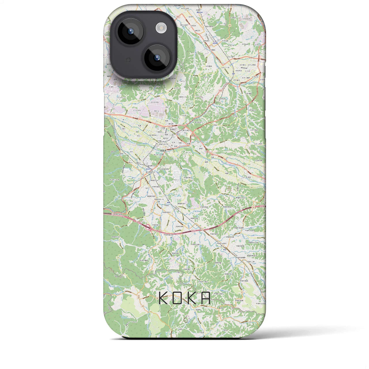 【甲賀(滋賀県)】地図柄iPhoneケース(バックカバータイプ)
