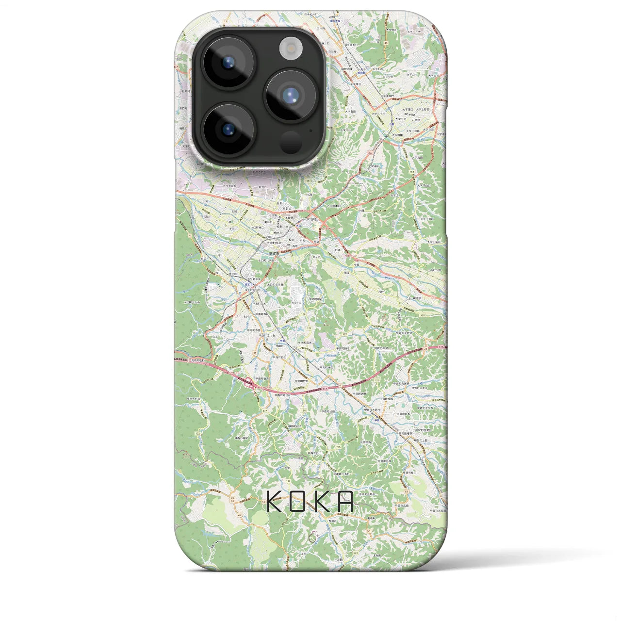 【甲賀(滋賀県)】地図柄iPhoneケース(バックカバータイプ)