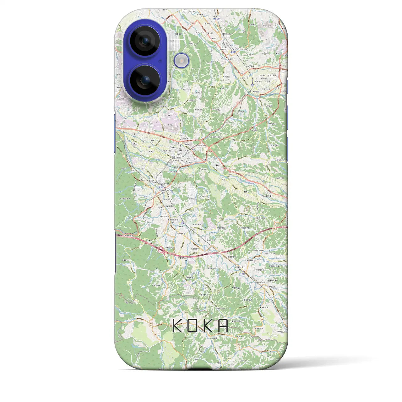 【甲賀(滋賀県)】地図柄iPhoneケース(バックカバータイプ)ナチュラル・iPhone 16 Pro Max 用