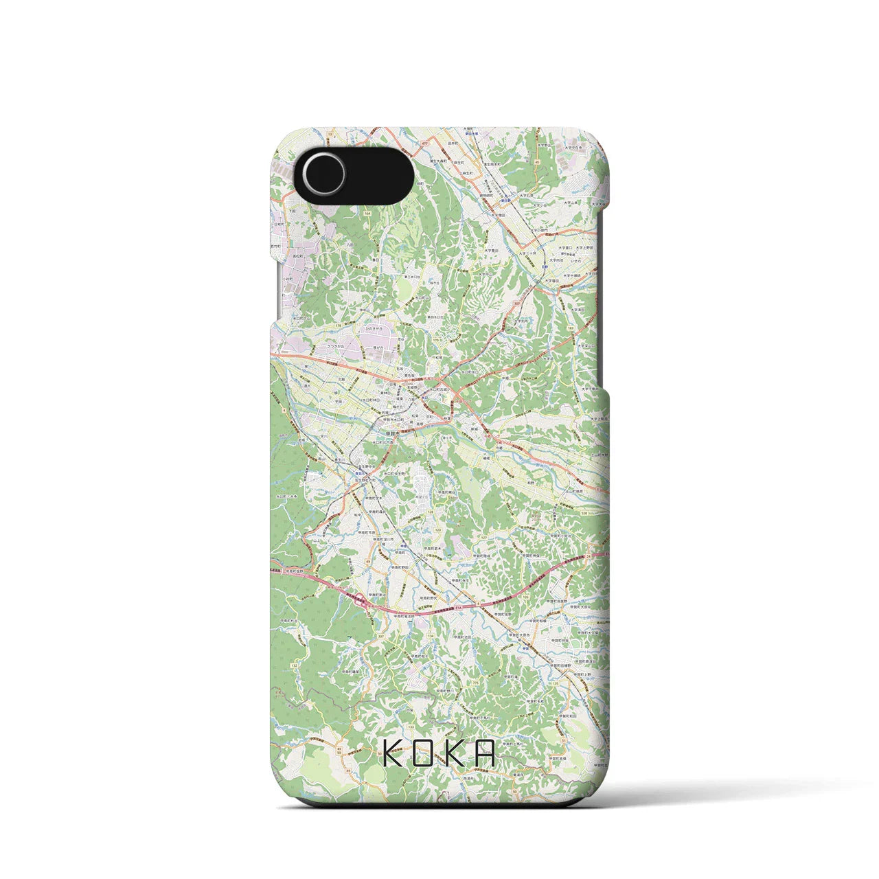 【甲賀(滋賀県)】地図柄iPhoneケース(バックカバータイプ)