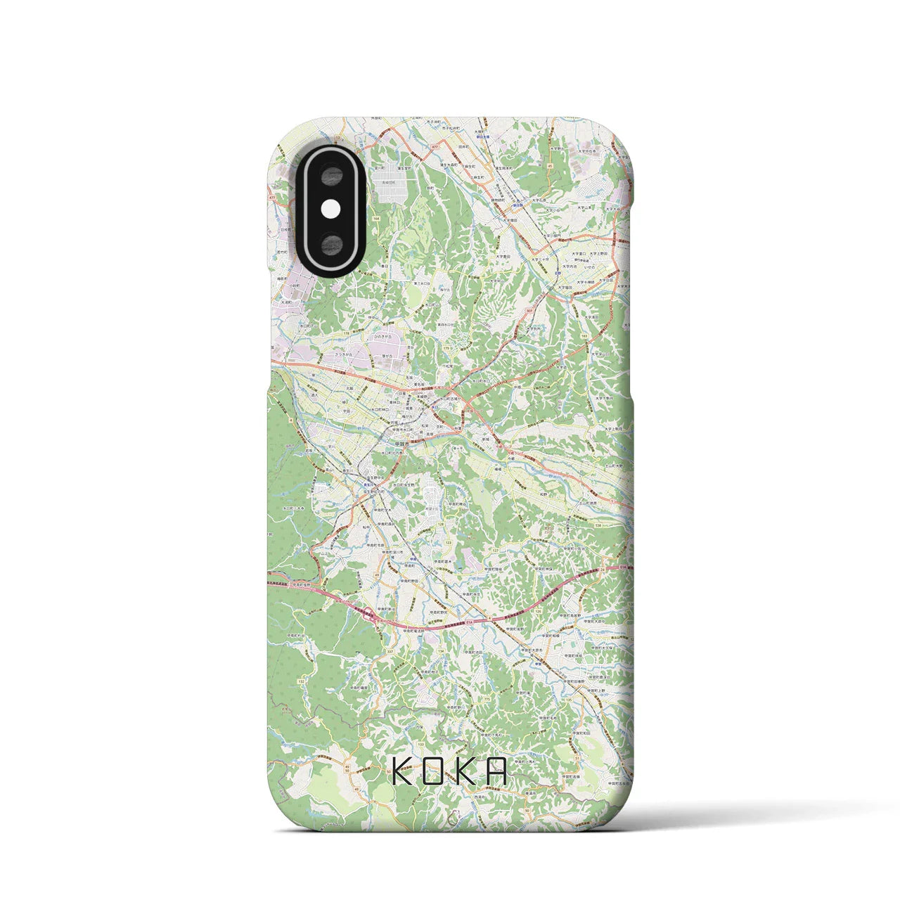【甲賀(滋賀県)】地図柄iPhoneケース(バックカバータイプ)