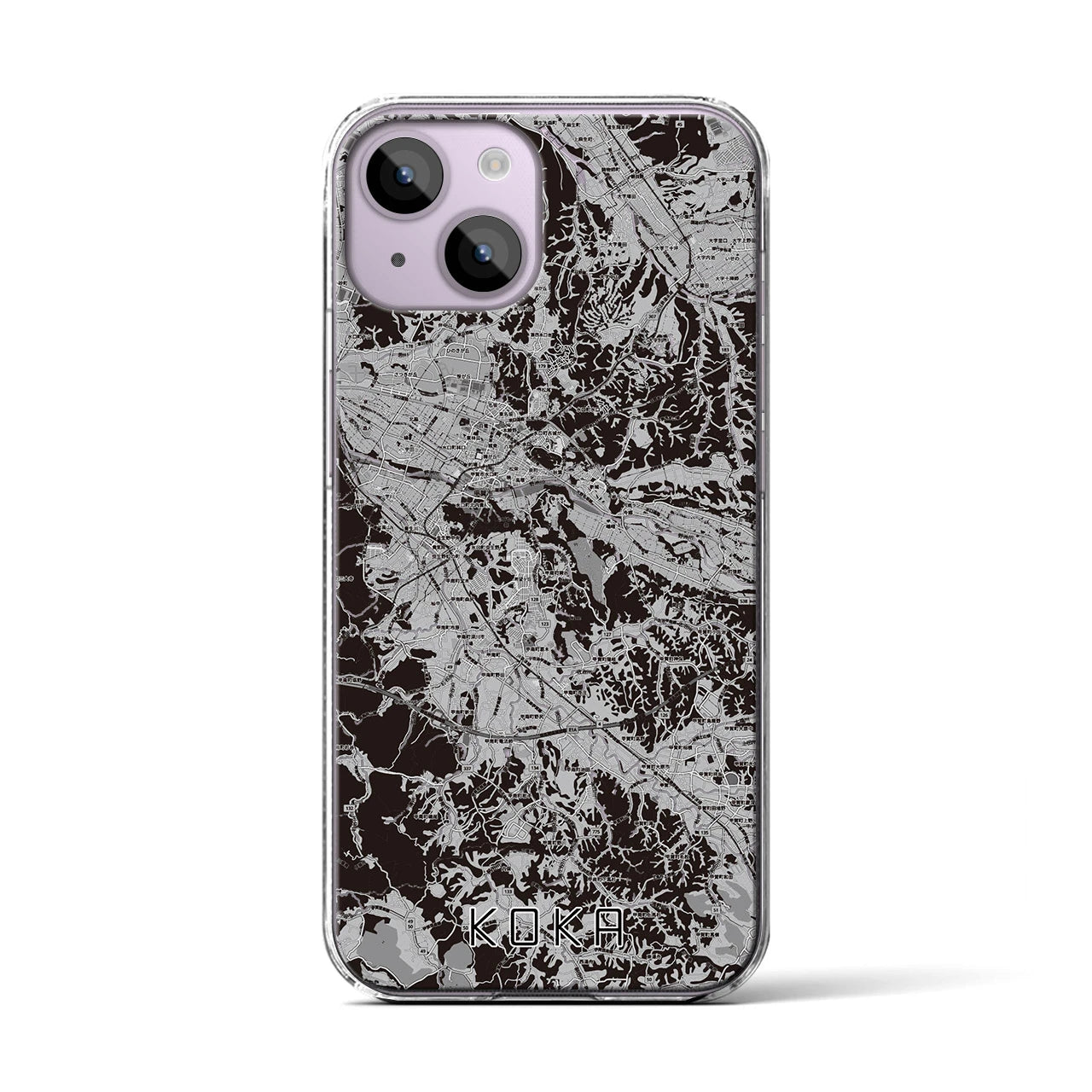 【甲賀(滋賀県)】地図柄iPhoneケース(クリアタイプ)