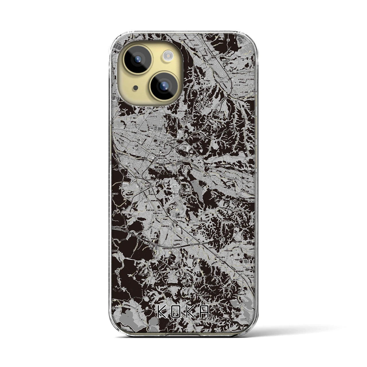 【甲賀(滋賀県)】地図柄iPhoneケース(クリアタイプ)