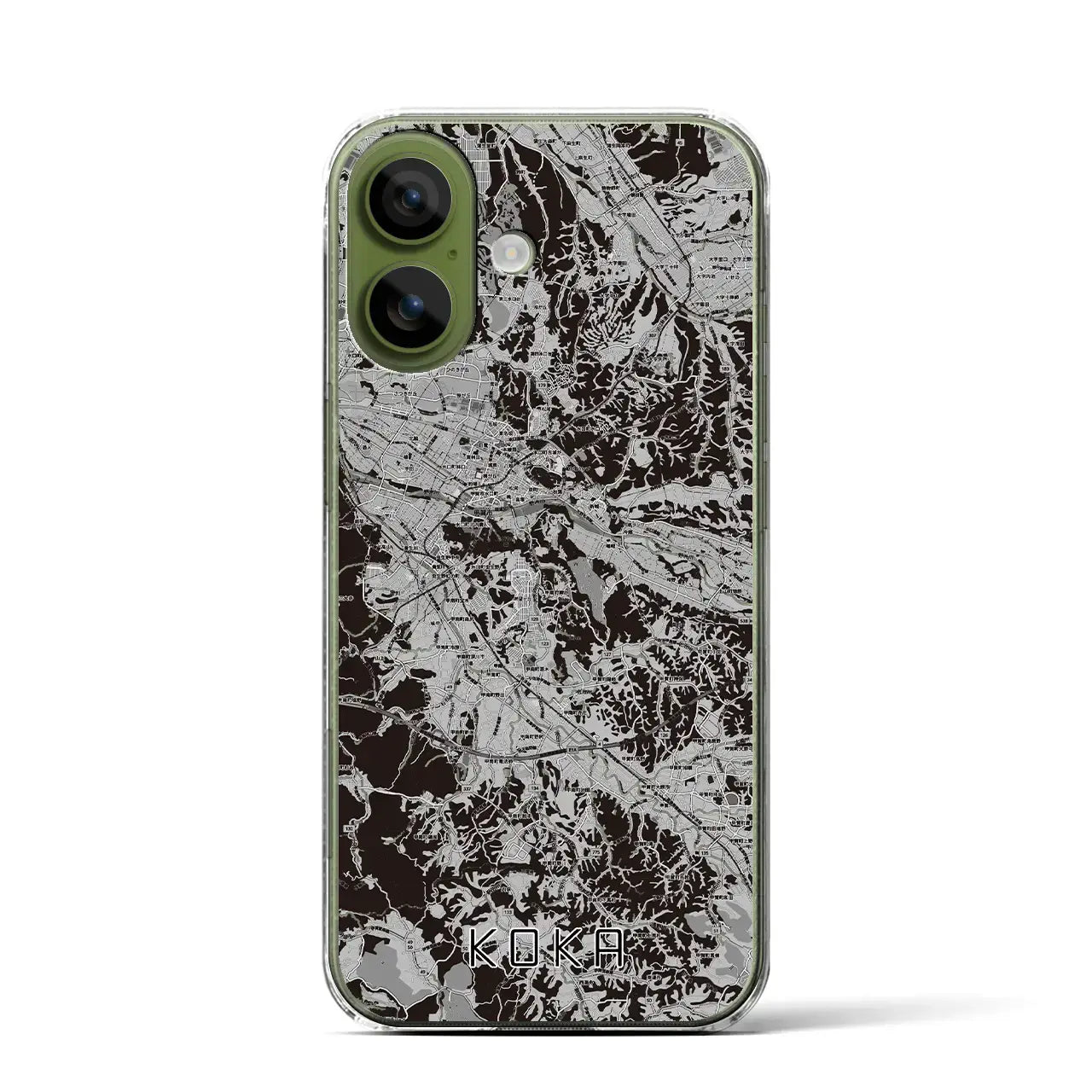 【甲賀(滋賀県)】地図柄iPhoneケース(クリアタイプ)モノトーン・iPhone 17 Pro Max 用