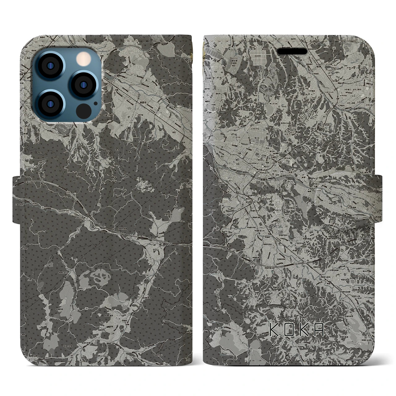 【甲賀(滋賀県)】地図柄iPhoneケース(手帳タイプ)