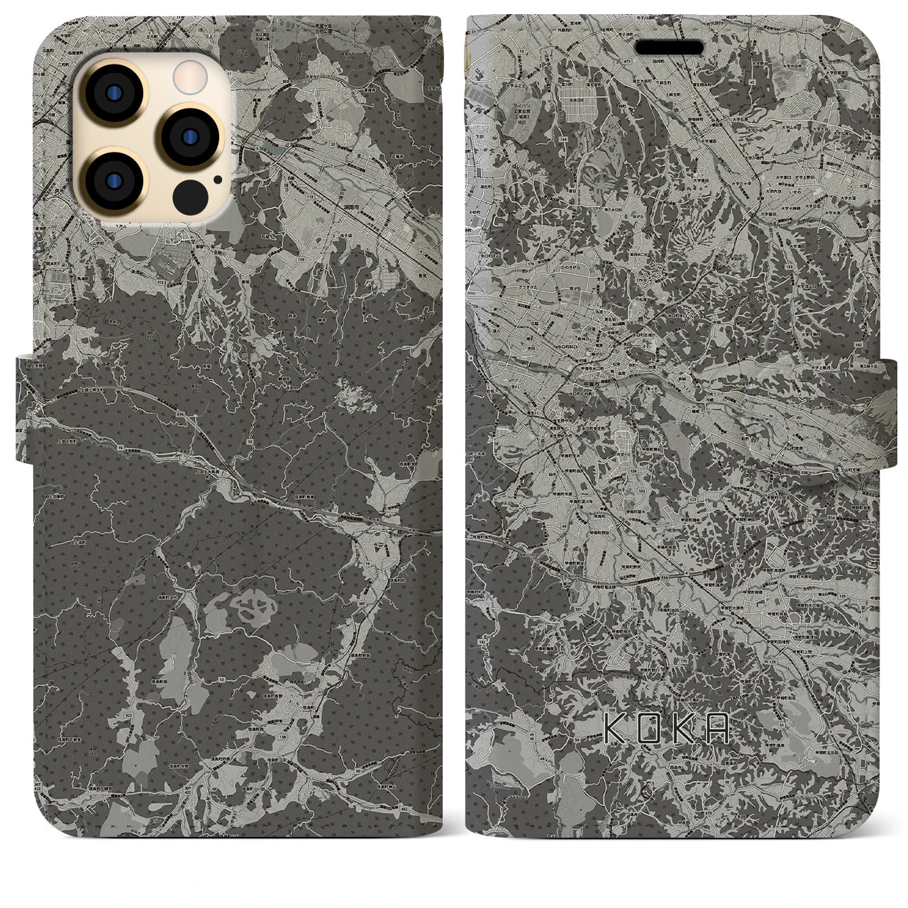 【甲賀(滋賀県)】地図柄iPhoneケース(手帳タイプ)