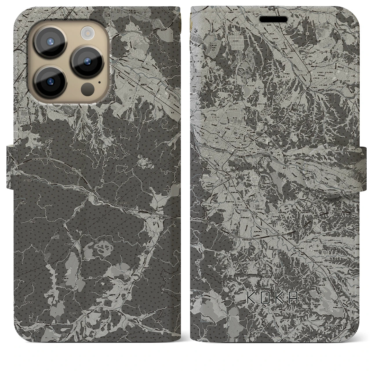 【甲賀(滋賀県)】地図柄iPhoneケース(手帳タイプ)