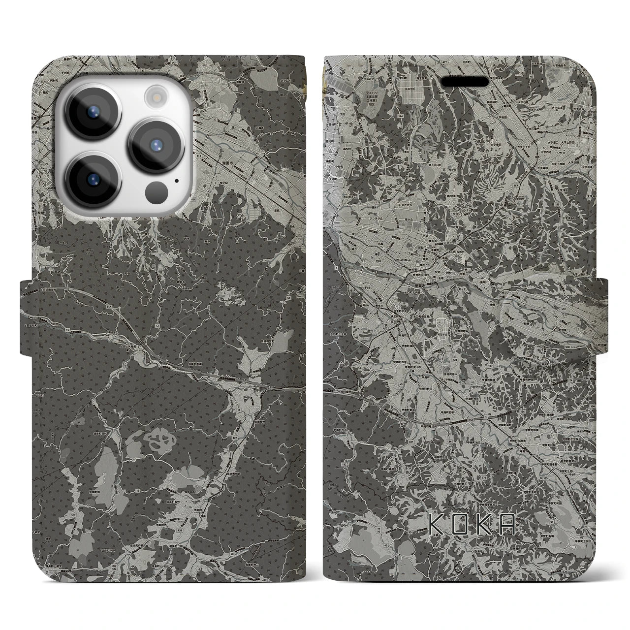 【甲賀(滋賀県)】地図柄iPhoneケース(手帳タイプ)