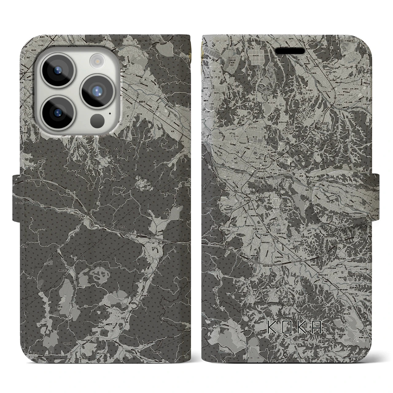 【甲賀(滋賀県)】地図柄iPhoneケース(手帳タイプ)