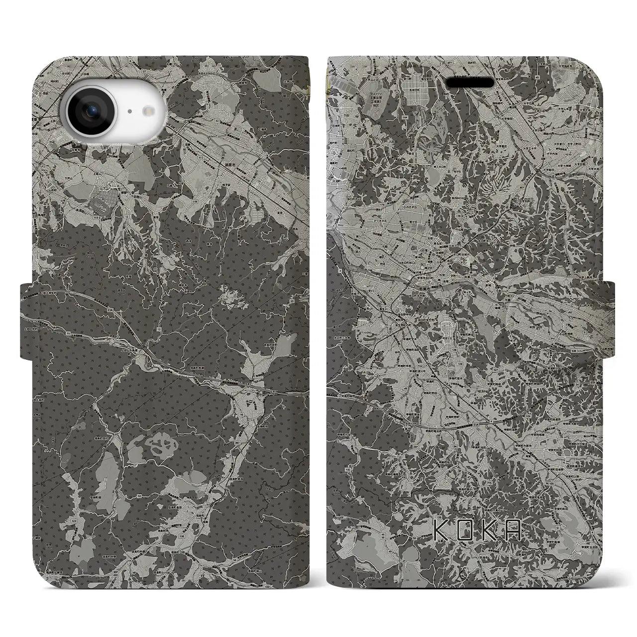 【甲賀(滋賀県)】地図柄iPhoneケース(手帳タイプ)