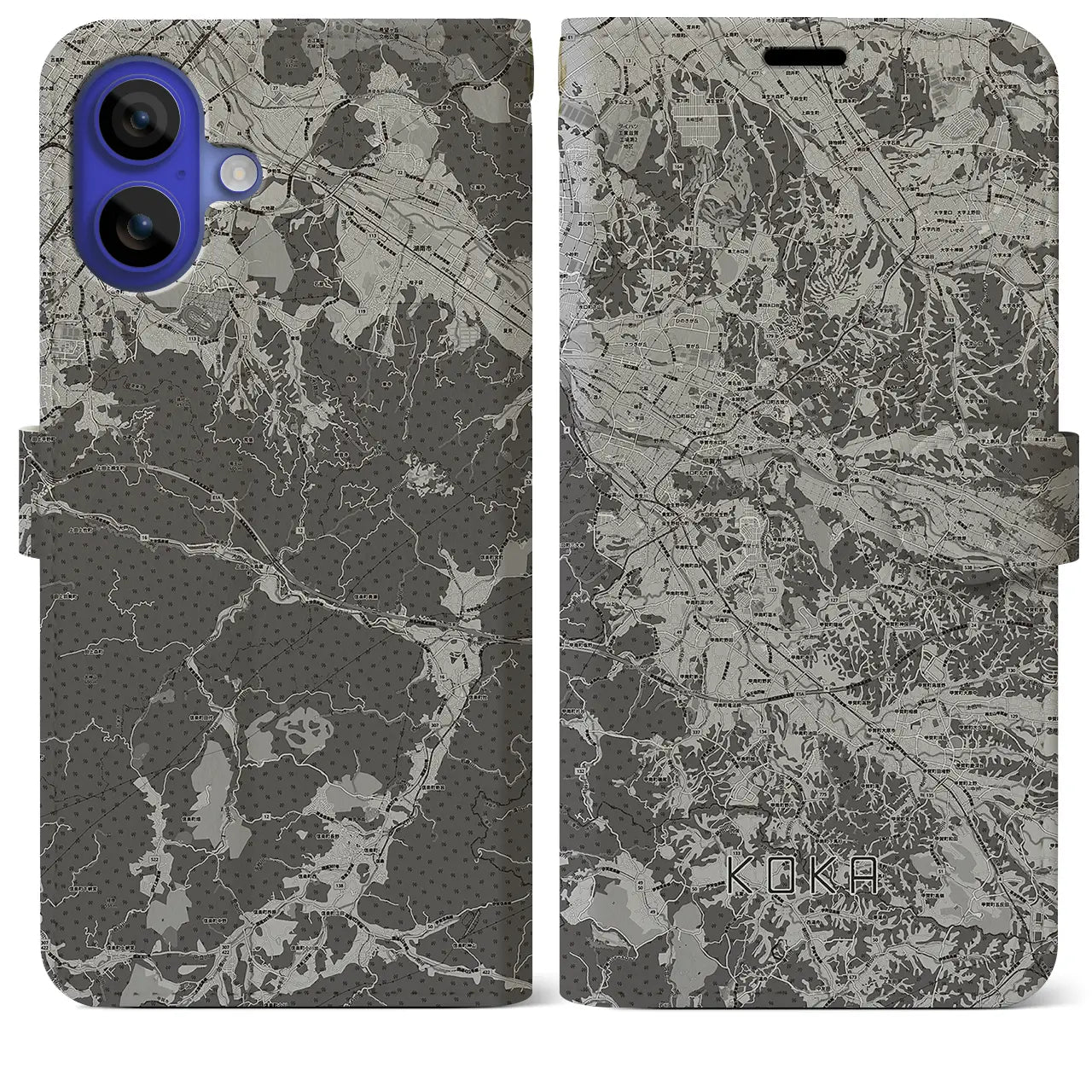 【甲賀(滋賀県)】地図柄iPhoneケース(手帳タイプ)