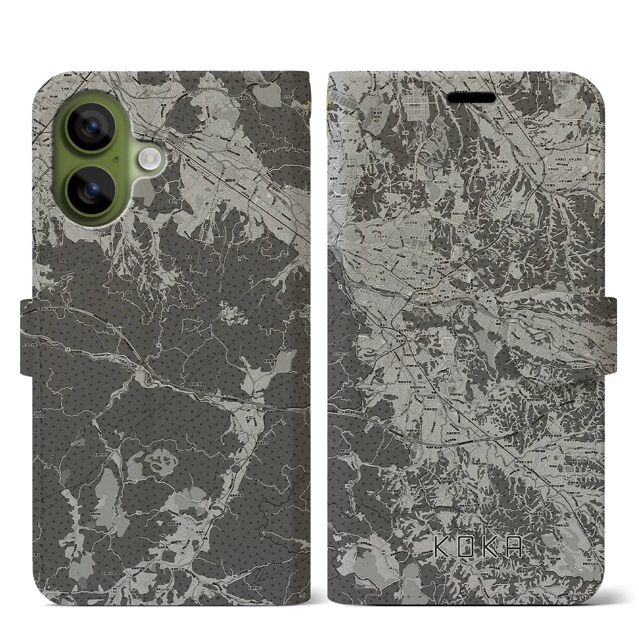 【甲賀(滋賀県)】地図柄iPhoneケース(手帳タイプ)