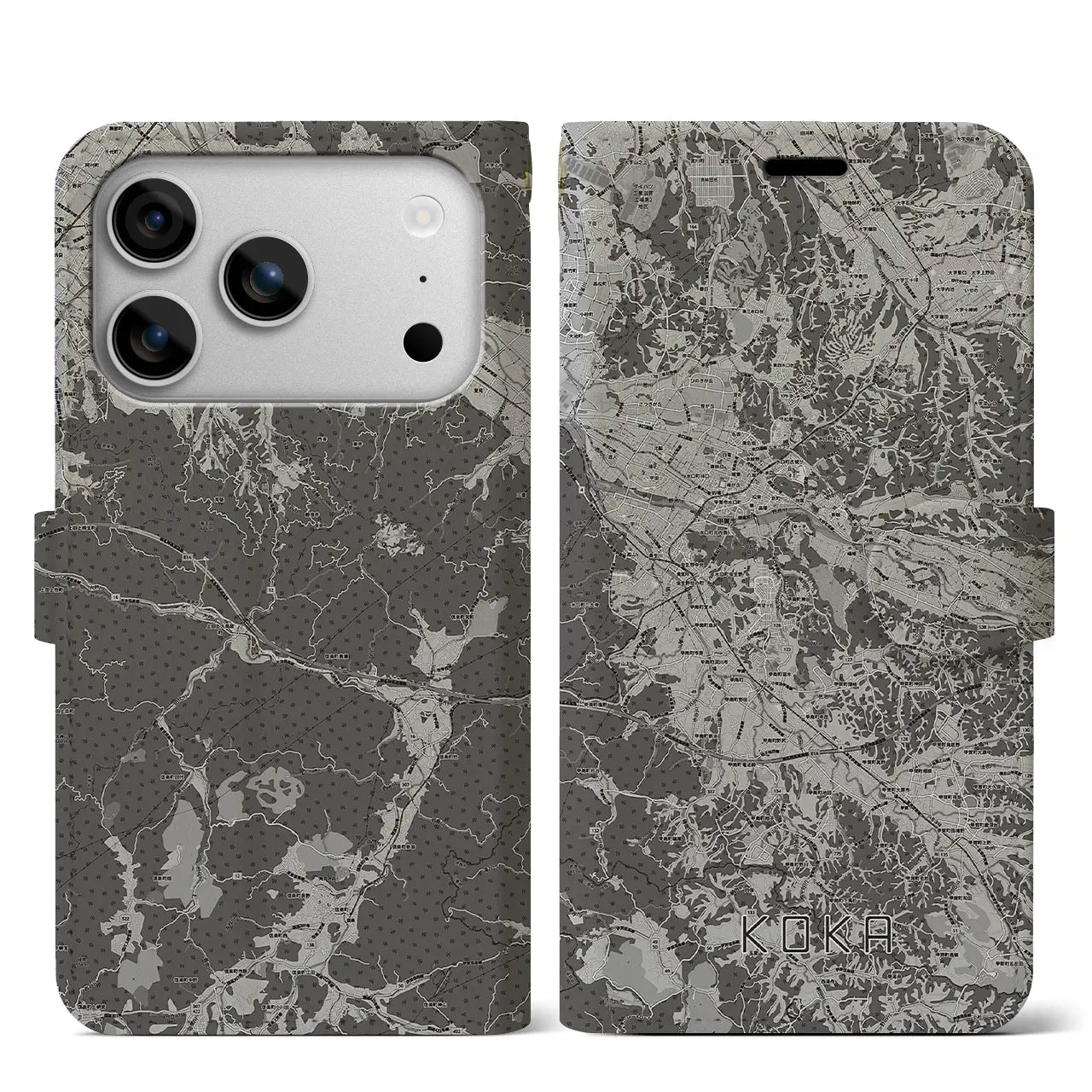 【甲賀(滋賀県)】地図柄iPhoneケース(手帳タイプ)