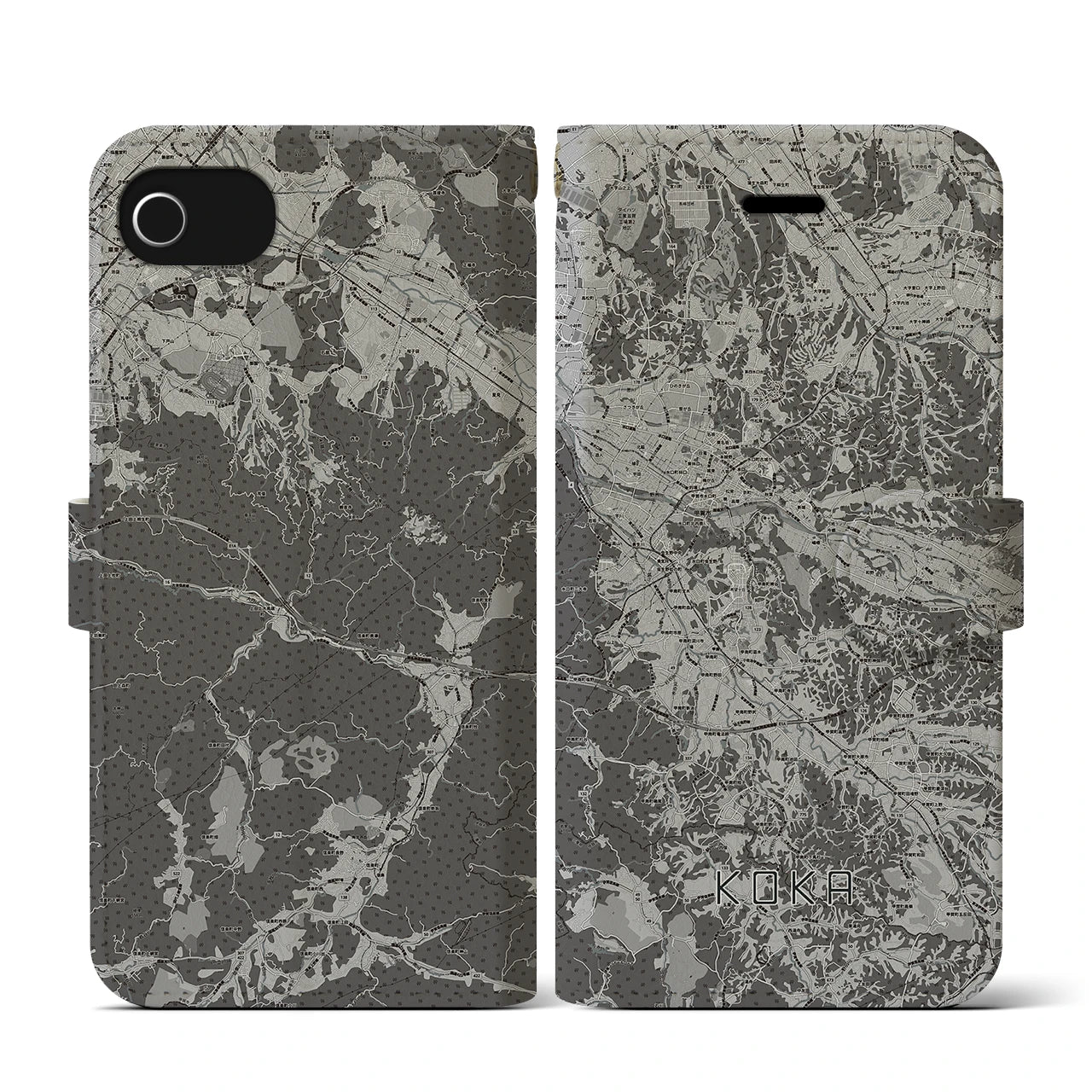 【甲賀(滋賀県)】地図柄iPhoneケース(手帳タイプ)