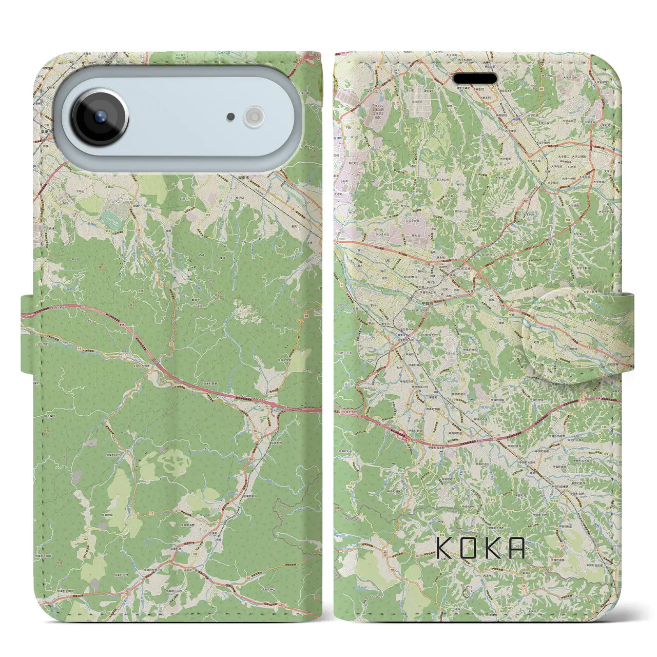 【甲賀(滋賀県)】地図柄iPhoneケース(手帳タイプ)