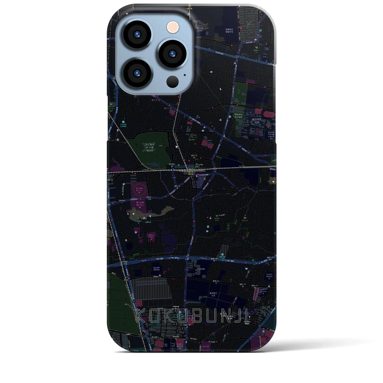 【国分寺(東京都)】地図柄iPhoneケース(バックカバータイプ)