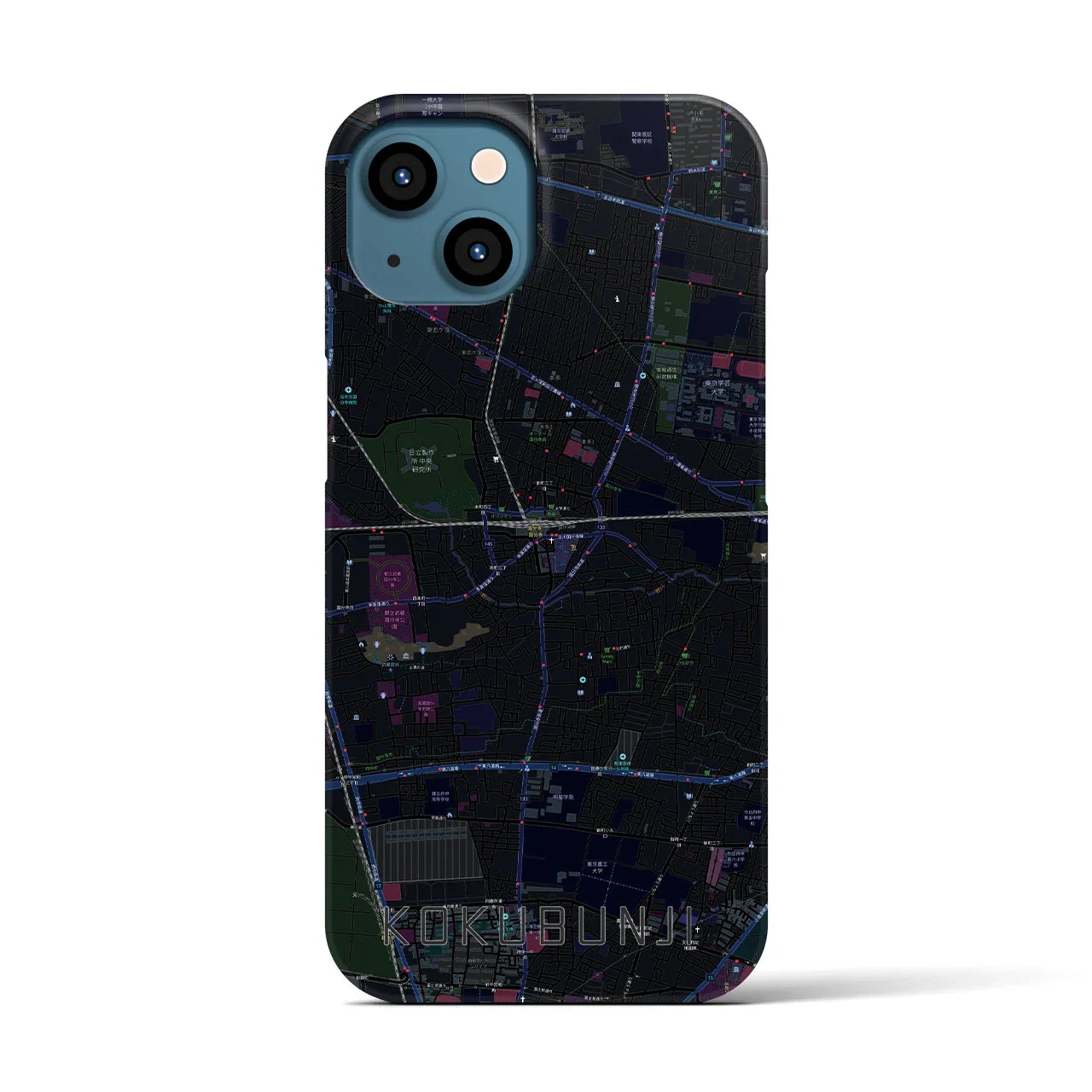 【国分寺(東京都)】地図柄iPhoneケース(バックカバータイプ)
