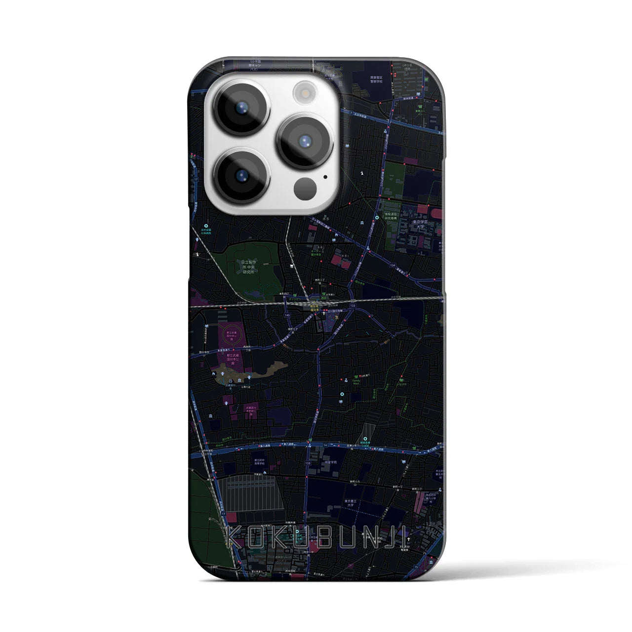 【国分寺(東京都)】地図柄iPhoneケース(バックカバータイプ)