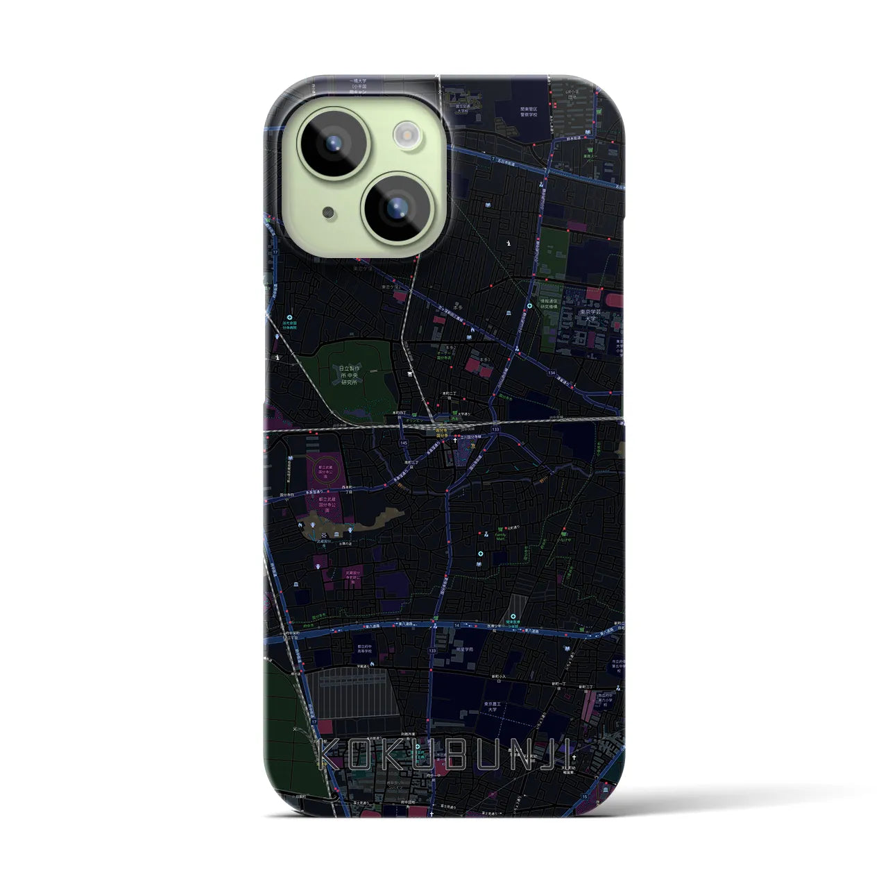 【国分寺(東京都)】地図柄iPhoneケース(バックカバータイプ)
