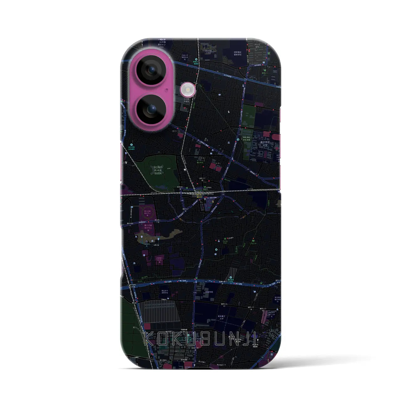 【国分寺(東京都)】地図柄iPhoneケース(バックカバータイプ)